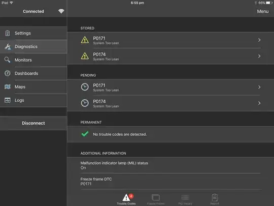 Here are the DTC's recorded