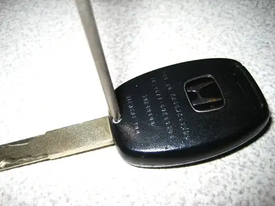 Newer Honda keyfob being opened