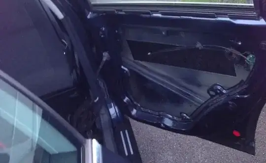 door panel with lock part visible