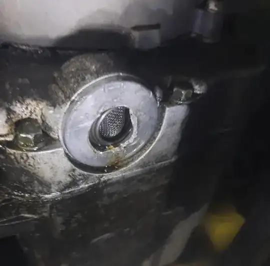 Broken oil drain cover