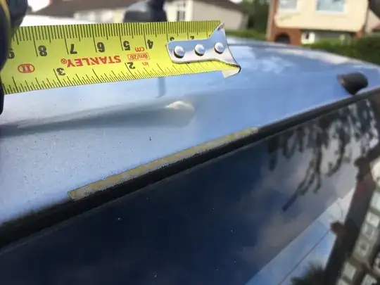 Missing patch above rear window