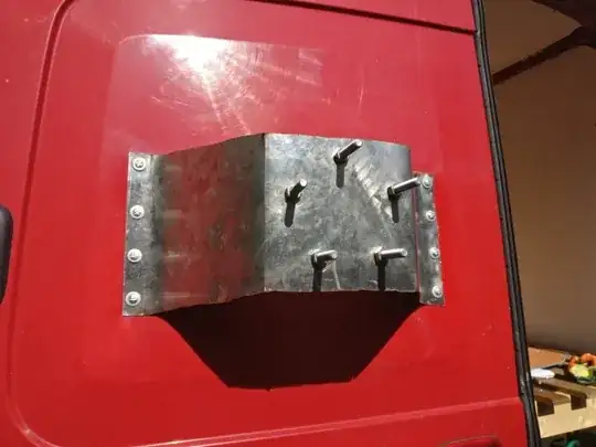 custom made tyre bracket close up