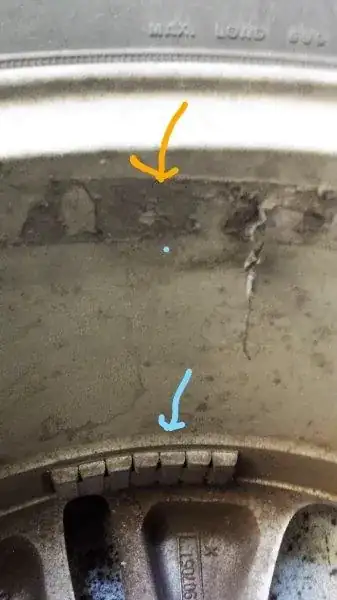 Weights on wheel with old adhesive