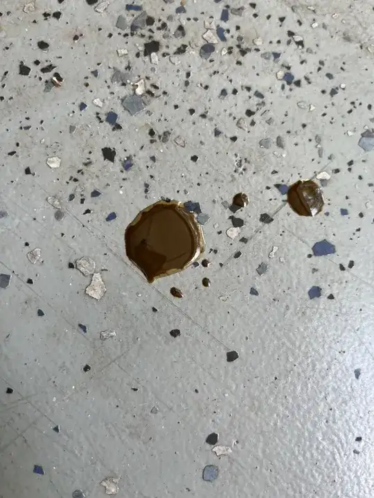 drip of fluid on garage floor