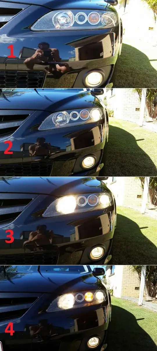Front headlights, lights on