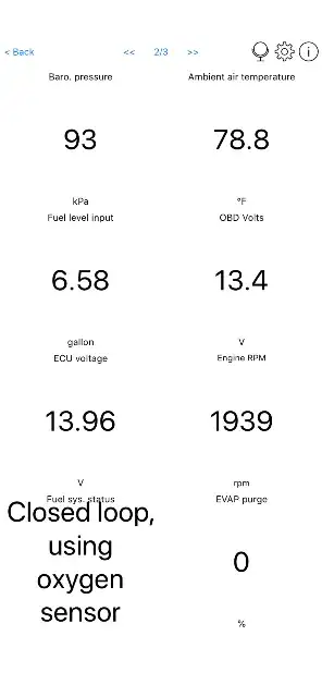 OBD2 Screen for Evap Test Drive #2