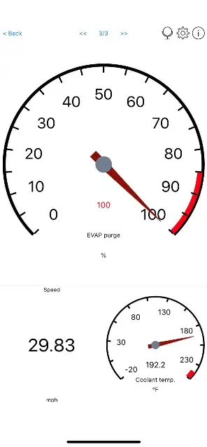 OBD2 Screen for Evap Test Drive