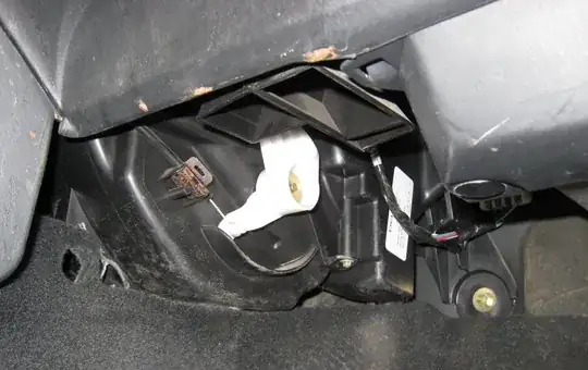 underbelly of glove compartment