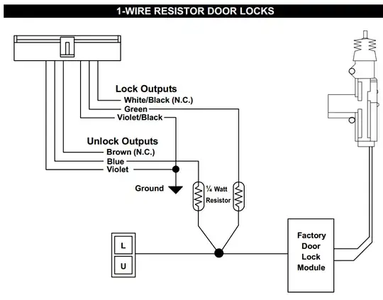 One Wire Resistor Door Locks Diagram