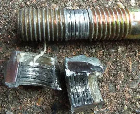 Bolt with worn thread