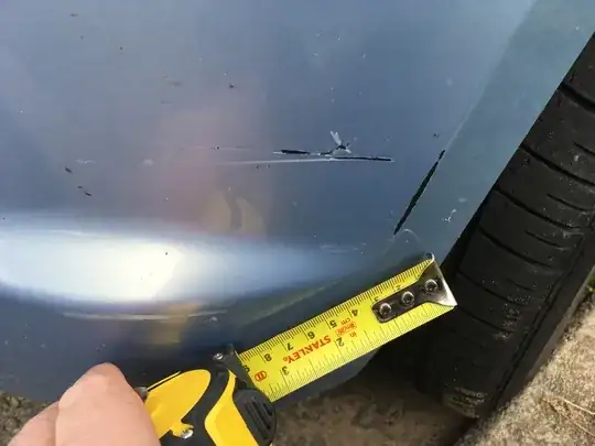 Scratches on front bumper