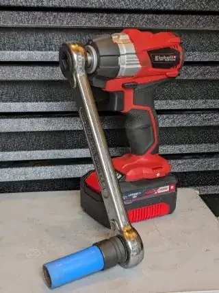 Impact wrench with offset extension wrench