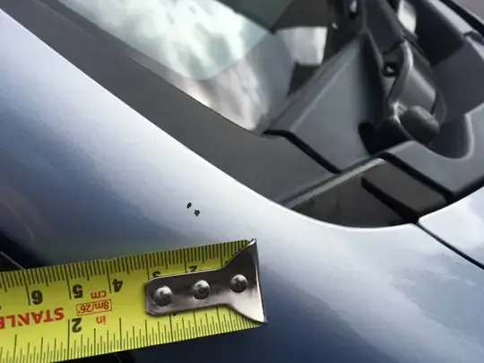 Chips showing rust, at front