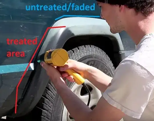 before and after from heat gun treatment