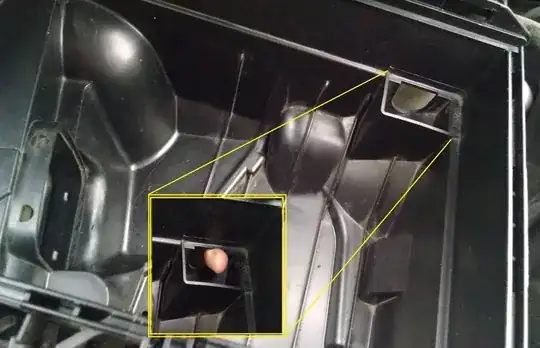 Showing the air filter box and its hole