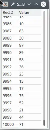 Gambas form showing a database table