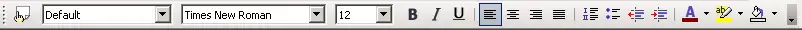 The formatting toolbar.