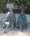 'Two Seated Figures', bronze sculpture, 1973, Tel Aviv Museum of Art, Tel Aviv, Israel