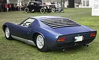 Rear view of a 1969 Miura P400 S