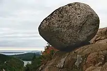 Bubble Rock, a glacial erratic in Acadia National Park, Maine