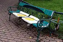 A "fried-egg-bench" with a frying pan, Vienna, Austria