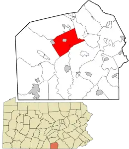 Location in Adams County and the state of Pennsylvania.