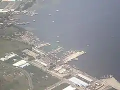 An aerial view of the bay showing the port of General&nbsp;Santos