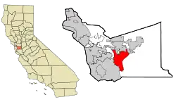 Location in Alameda County and the state of California