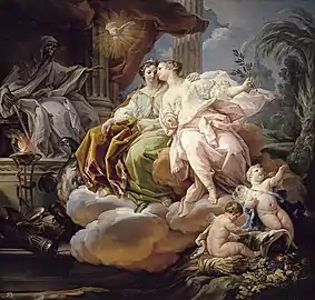 Allegories of Justice and Peace,1754, version for the Real Academia de Bellas Artes de San Fernando, Madrid.