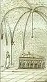 View of the tomb of Abelard at Saint-Marcel near Chalon-sur-Saône.Engraving after a drawing by Alexandre Lenoir.