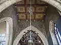 Chancel canopy, wall decorations & chandelier