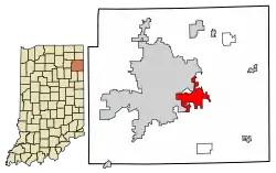 Location of New Haven in Allen County, Indiana.