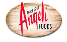 The company name superimposed over an oval piece of CGI wood