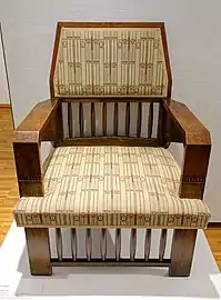 Armchair by Joseph Maria Olbrich, oak and textile, (1901)  Darmstadt Museum