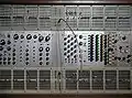 ARP 1027 Clocked Sequential Control Module (3rd&4th from right) and 1050 Mix-Sequencer module to its right on ARP 2500 (1970)