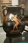 Pelike which depicts a boy carrying furniture for a symposium (drinking party), in the Ashmolean Museum (Oxford, UK)