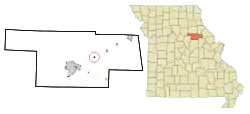 Location of Rush Hill, Missouri