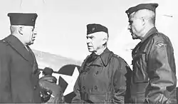 Brigadier general Merritt A. Edson, Commanding General Service Command Fleet Marine Force Pacific, Major general DeWitt Peck (CG 1st Marine Division), Louis E. Woods (CG 1st Marine Aircraft Wing), Tianjin, September 1945.