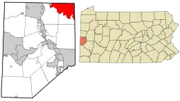 Location in Beaver County and state of Pennsylvania