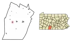 Location of Manns Choice in Bedford County, Pennsylvania.