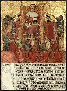 Biccherna Cover: The Tribute Offering (c.1364) by Lippo Vanni