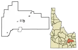 Location of Firth in Bingham County, Idaho.