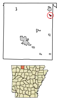 Location of Lead Hill in Boone County, Arkansas.