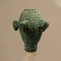 Bronze mace head with 4 sheep, Siba Culture, 1900-1400 BCE.