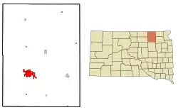 Location in Brown County and the state of South Dakota