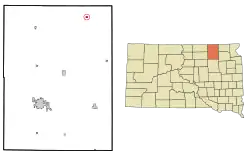 Location in Brown County and the state of South Dakota