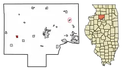 Location of Sheffield in Bureau County, Illinois.