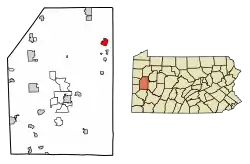 Location of Bruin in Butler County, Pennsylvania.