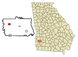 Location in Calhoun County and the state of Georgia