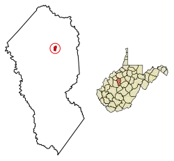 Location of Grantsville in Calhoun County, West Virginia.